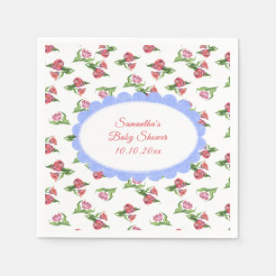 Aquarell Vintage Blumen Baby Shower Serviette
