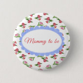 Aquarell Vintage Blumen Schwanger Mama Button (Vorderseite)