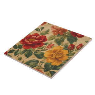 Aquarell Vintage Blumen Trend-Kollektion Fliese