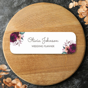 Aquarell Vintage Boho Lila Blume Floral Namensschild