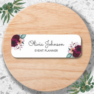 Aquarell Vintage Boho Lila Blüten Floral Namensschild