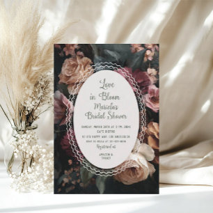 Aquarell Vintage Botanical lovein bloom Braut S Einladung