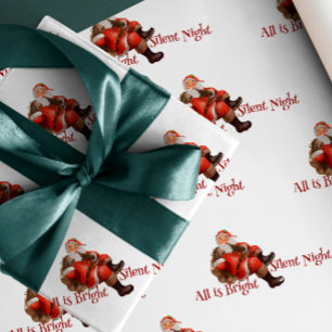 Aquarell-Vintage-elegantes-Santa-Claus-Muster Geschenkpapier