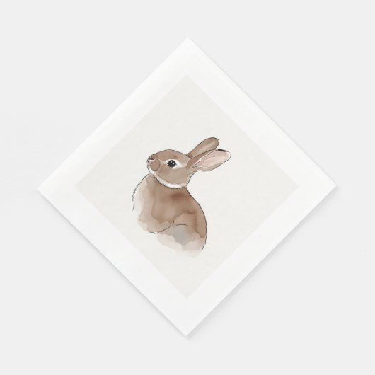 Aquarell-Vintage-Hase Serviette (Ecke)