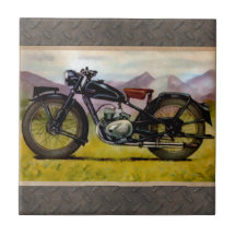 Aquarell-Vintage-Motorrad