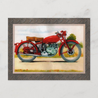 Aquarell-Vintage-Motorrad Postkarte