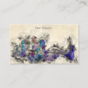 Aquarell Vintage New Orleans Visitenkarte