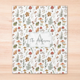 Aquarell-Vintage-Pilz-Farn-Botanisches Muster Fleecedecke
