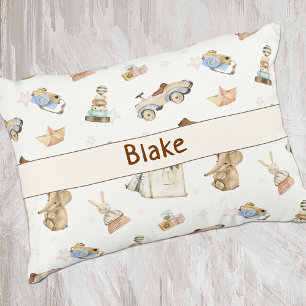 Aquarell Vintage-Spielzeug Muster Boho Dekokissen