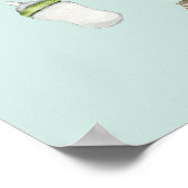 Aquarell Vintage Spielzeug Teal Kinderzimmer Poster (Ecke)