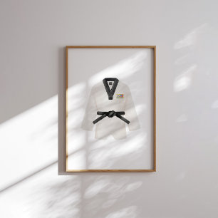 Aquarell Vintage Taekwondo Dobok Poster