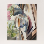 Aquarell-Vintage-Teetasse Puzzle (Vertikal)