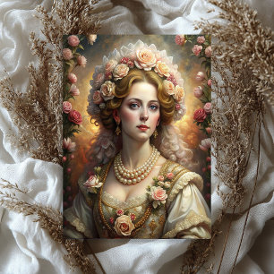 Aquarell Vintage Viktorianische Dame Rose Seidenpapier