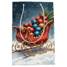 Aquarell Vintage Weihnachtsschlitten