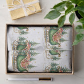 Aquarell-Vintage-Weihnachtsschlitten Seidenpapier (Geschenk)
