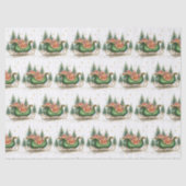 Aquarell-Vintage-Weihnachtsschlitten Seidenpapier (Vorderseite)