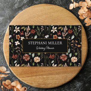 Aquarell Vintage Wildblumen Blumenwiese Visitenkarte