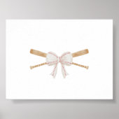 Aquarell Vintager Baseballschläger und Bugposter Poster (Vorne)