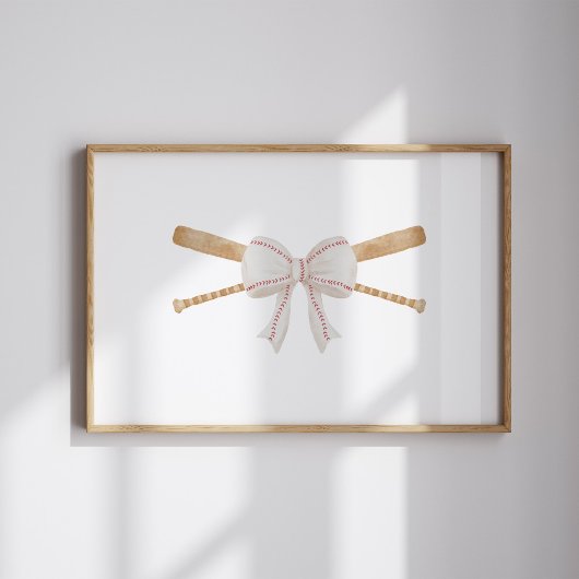 Aquarell Vintager Baseballschläger und Bugposter Poster