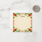 Aquarell Vintager Blumenrahmen minimalistisch stil Mitteilungskarte (Vorderseite/Rückseite Beispiel)