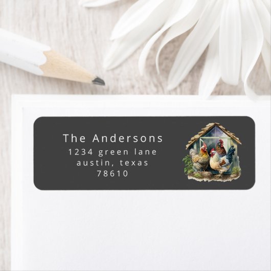 Aquarell Vintager Hühnercoop Rücksendeadresse Labr (Insitu)