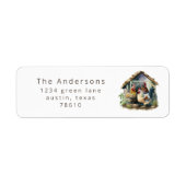 Aquarell Vintager Hühnercoop Rücksendeadresse Labr (Vorne)