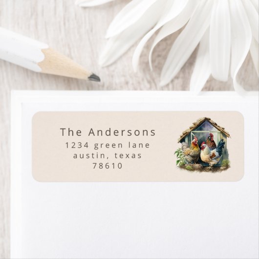 Aquarell Vintager Hühnercoop Rücksendeadresse Labr (Insitu)