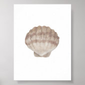 Aquarell Vintager Muscheldruck Poster (Vorne)