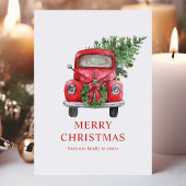 Aquarell Vintager Trucksbaum Weihnachtsbaum Feiertagskarte