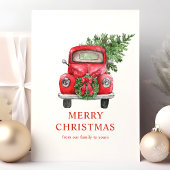 Aquarell Vintager Trucksbaum Weihnachtsbaum Feiertagskarte