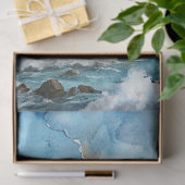 Aquarell Vintages Meereslichthaus Glarus Möwen Seidenpapier (Geschenk)