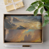 Aquarell Vintages Meerlichthaus Sonnenschein Seidenpapier (Geschenk)