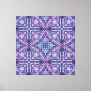 Aquarell-Violett-Azulejo-Spanisch Fliese Leinwanddruck