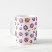 Aquarell-Virus-Bakterien-Muster Kaffeetasse (Vorderseite Links)