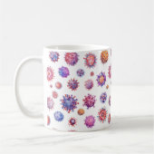 Aquarell-Virus-Bakterien-Muster Kaffeetasse (Links)