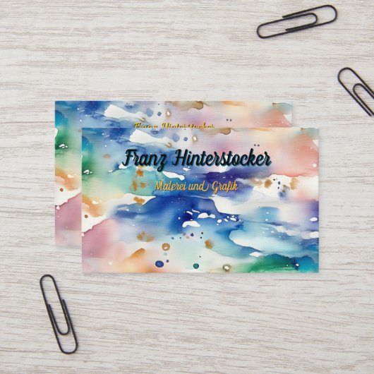Aquarell Visitenkarte (Vorderseite/Rückseite Beispiel)