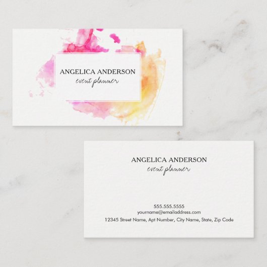 Aquarell-Visitenkarte Visitenkarte (Vorne/Hinten)