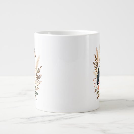 Aquarell-Vogel Jumbo-Tasse (Vorderseite)