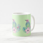 Aquarell-Vogel und -Blume Kaffeetasse (VorderseiteRechts)