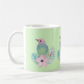 Aquarell-Vogel und -Blume Kaffeetasse (Links)