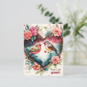 Aquarell Vögel Urlaub Postkarte (Stehend Vorderseite)