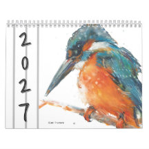 Aquarell-Vögel-Wandkalender 2027
