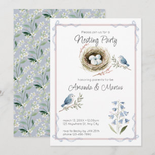 Aquarell-Vogelnest-Nist-Party-Baby-Shower Einladung