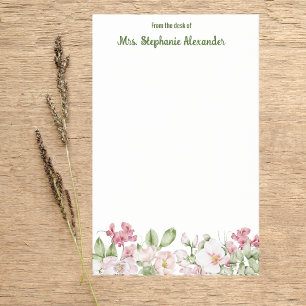 Aquarell vom Schreibtisch aus Blume-Aufkleber Post-it Klebezettel