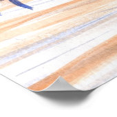 Aquarell von Garnelen auf einem Dock, Angelköder Poster (Ecke)