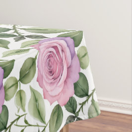 Aquarell von rosa und lavendelfarbenen Rosen Tischdecke