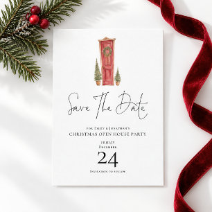 Aquarell-Vorderseite Weihnachten Save-the-Date Save The Date