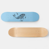 Aquarell-Wal-Blau-Skateboard Skateboard (Horizontal)
