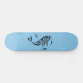 Aquarell-Wal-Blau-Skateboard Skateboard (Horizontal)