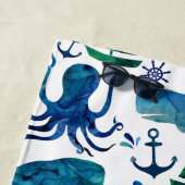 Aquarell-Wal-Kraken-Muster scherzt See Strandtuch (Beispiel)